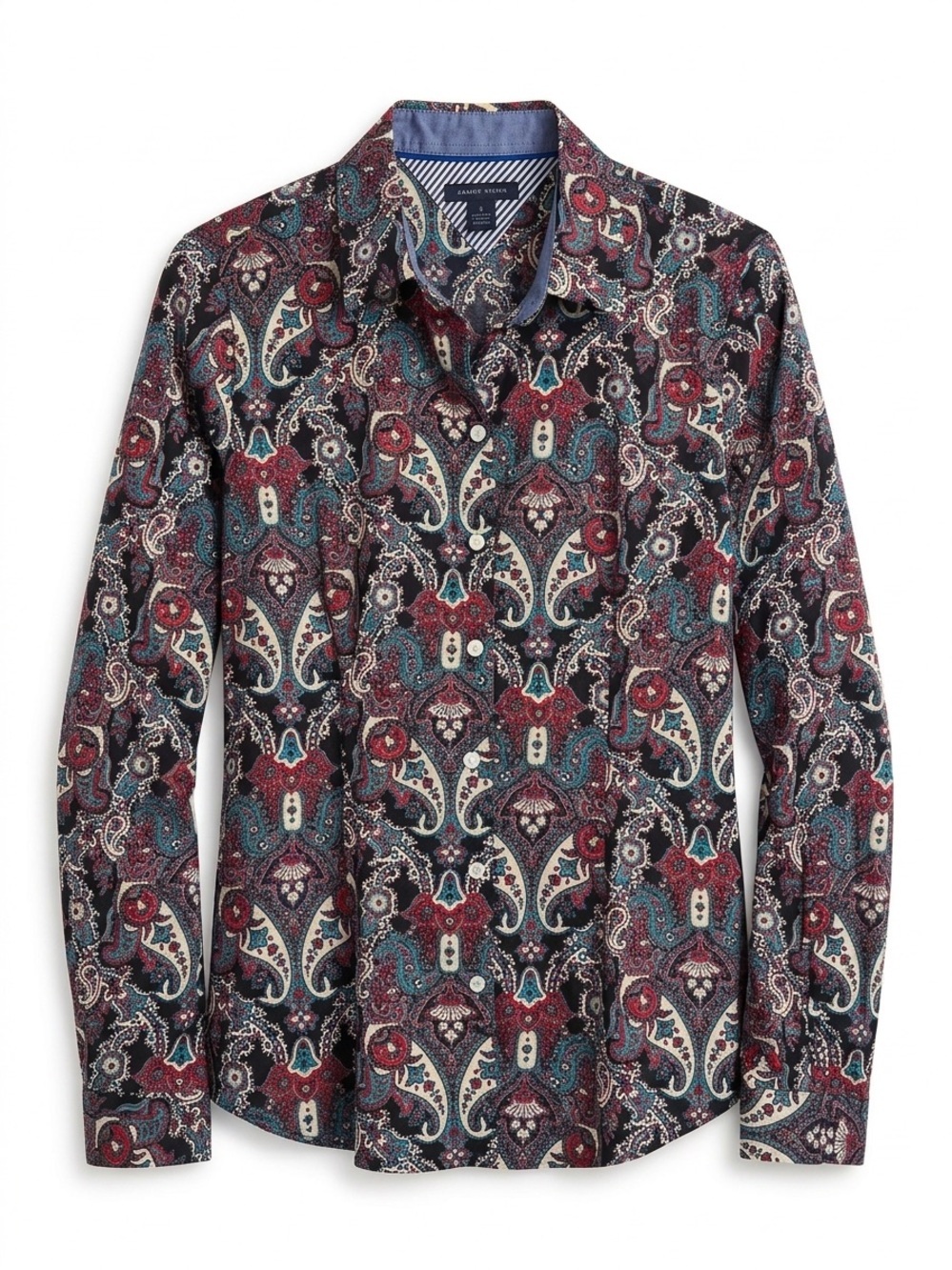 Tommy Hilfiger Women's Burgundy Multi Paisley Button-Down Shirt